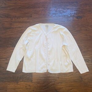 Vintage Yarnworks 100% Cotton Cream Button-Up Cardigan